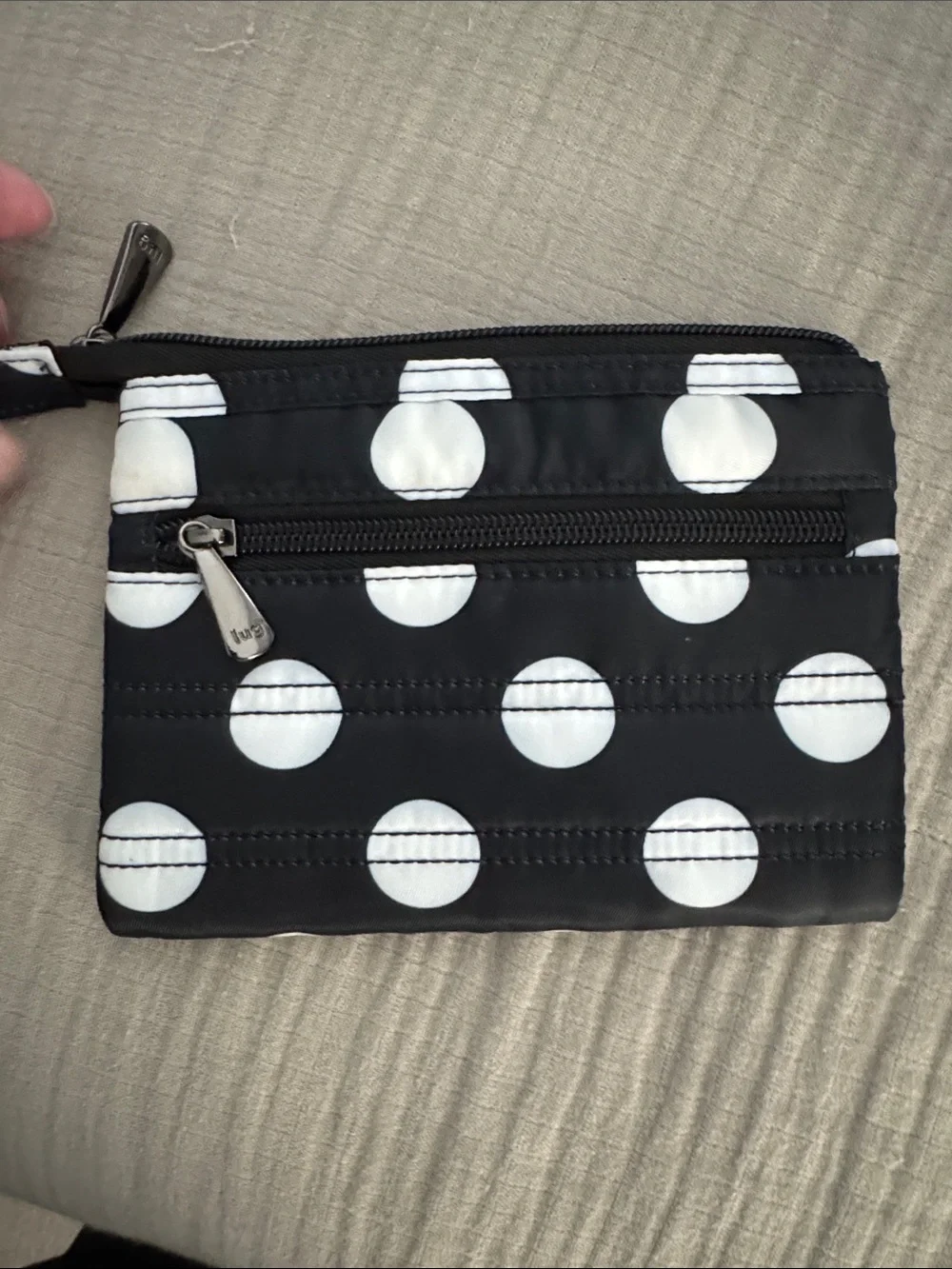 lug Black and White Polka Dot Pouch Set